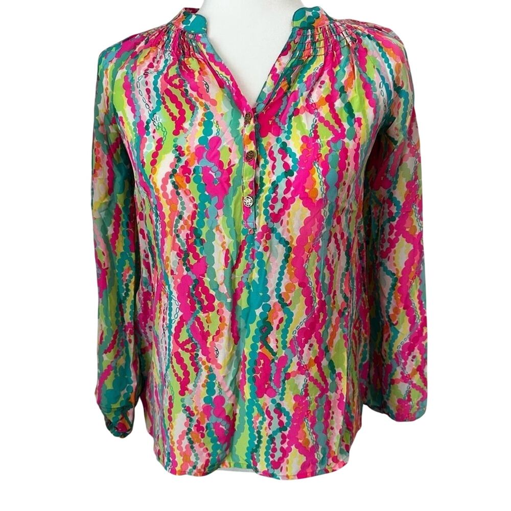 Lilly Pulitzer Dripping in Jewels Elsa Tunic 100% Silk